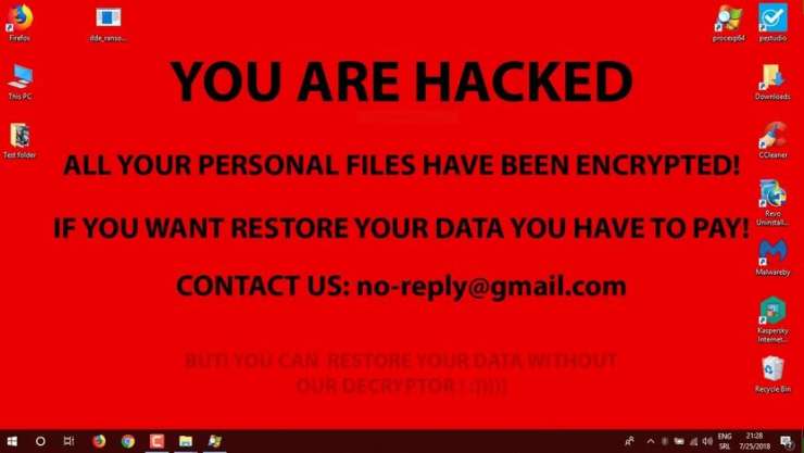 Ransomware virus heeft computer gehackt